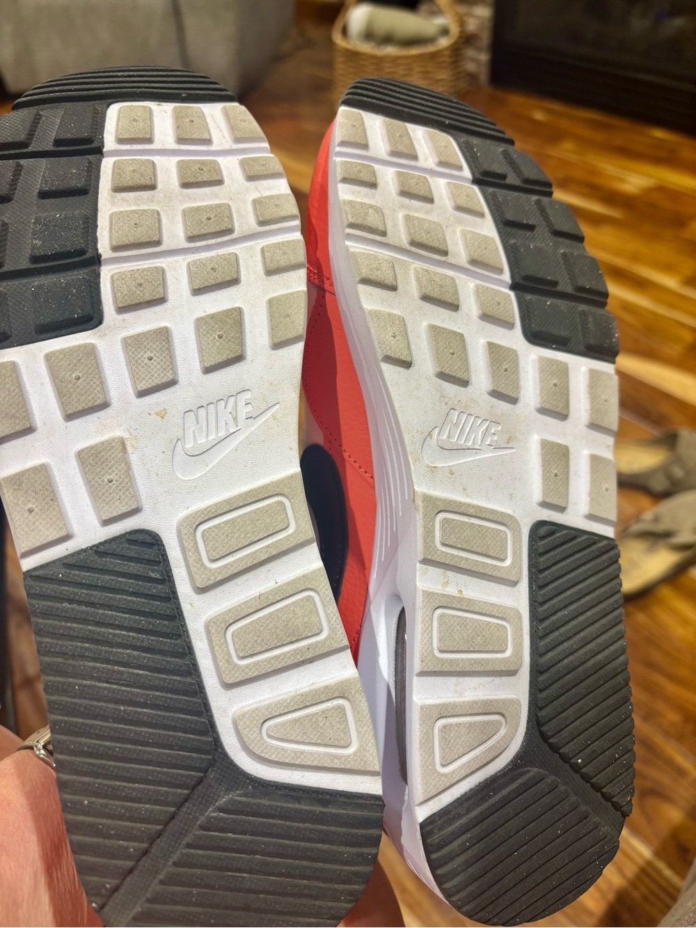 Nike Air White, Coral & Black Athletic Sneakers - Picture 4 of 7